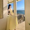 Thailand wears a seaside vacation backless hollow neck dress for women's summer long and thin Sanya beach dress