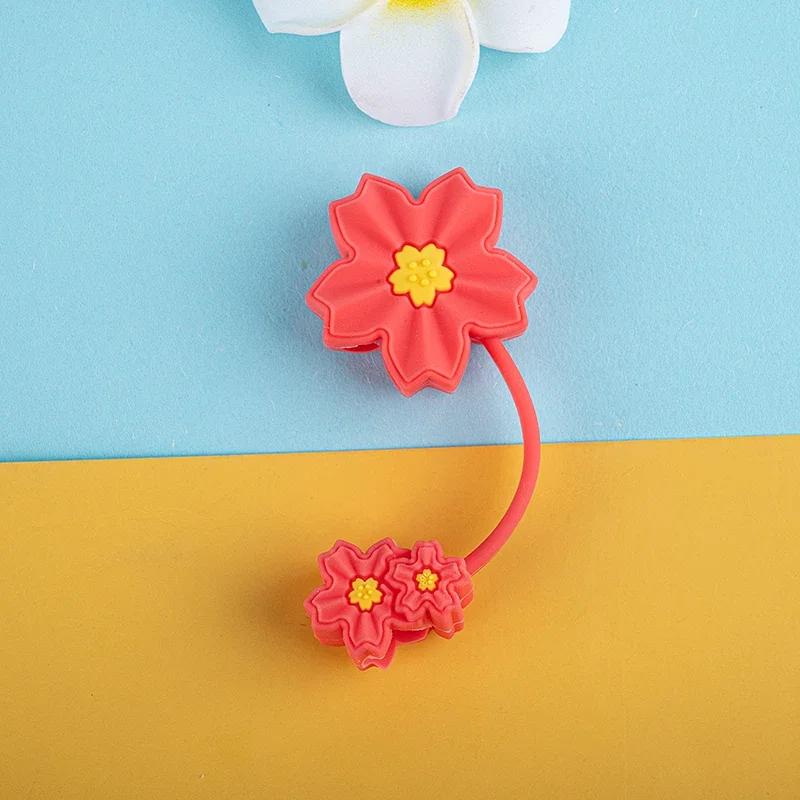 

1PC/4Pcs Cute Flower Straw Covers Cap for Cup 40oz Tumbler Accessories Kawaii Silicone Straw Topper Protector Cap for 10mm Straw