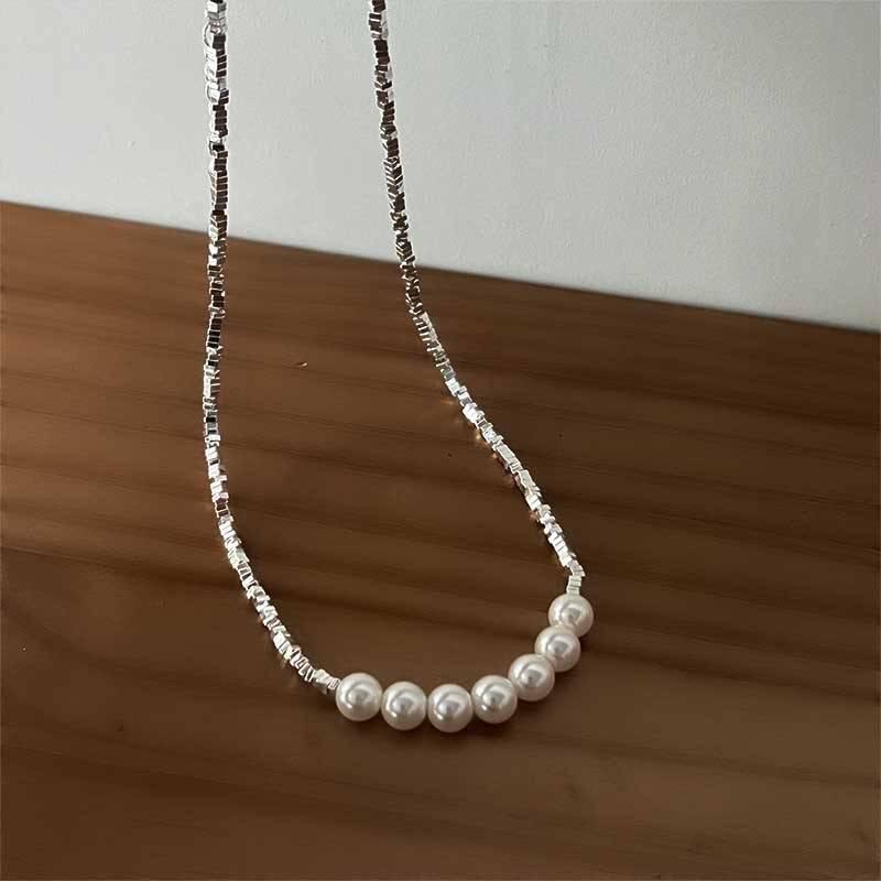 Collier ras du cou haut de gamme Galaxy argent perle pour femmes: Design unique Printemps/Été
