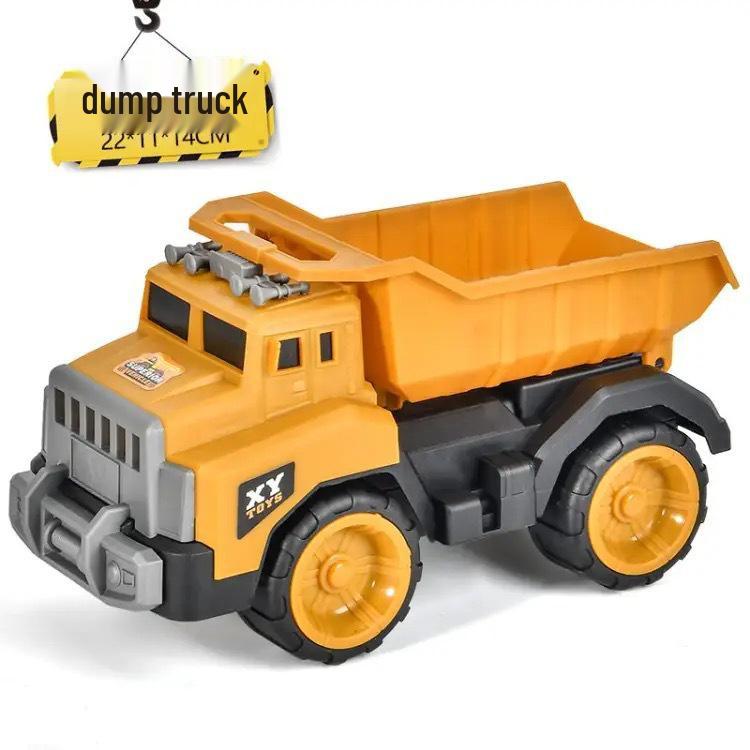 Large Engineering Vehicle Toy Set: Inertia-Driven Mixer, Dump Truck, Crane, Excavator, Bulldozer for Kids