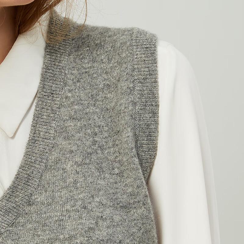 Hengyuanxiang Women's Pure Cashmere V-Neck Vest