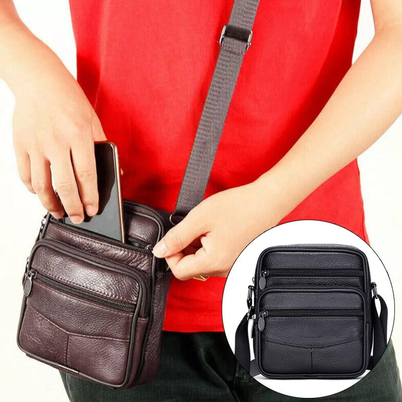 Durable Men's Boys Handbags Shoulder Small Leather Cross Body Messenger Side Bag