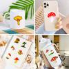 100 Slices Mushroom Sticker Cute Cartoon Mushroom DIY Waterproof and Removable Graffiti Sticker