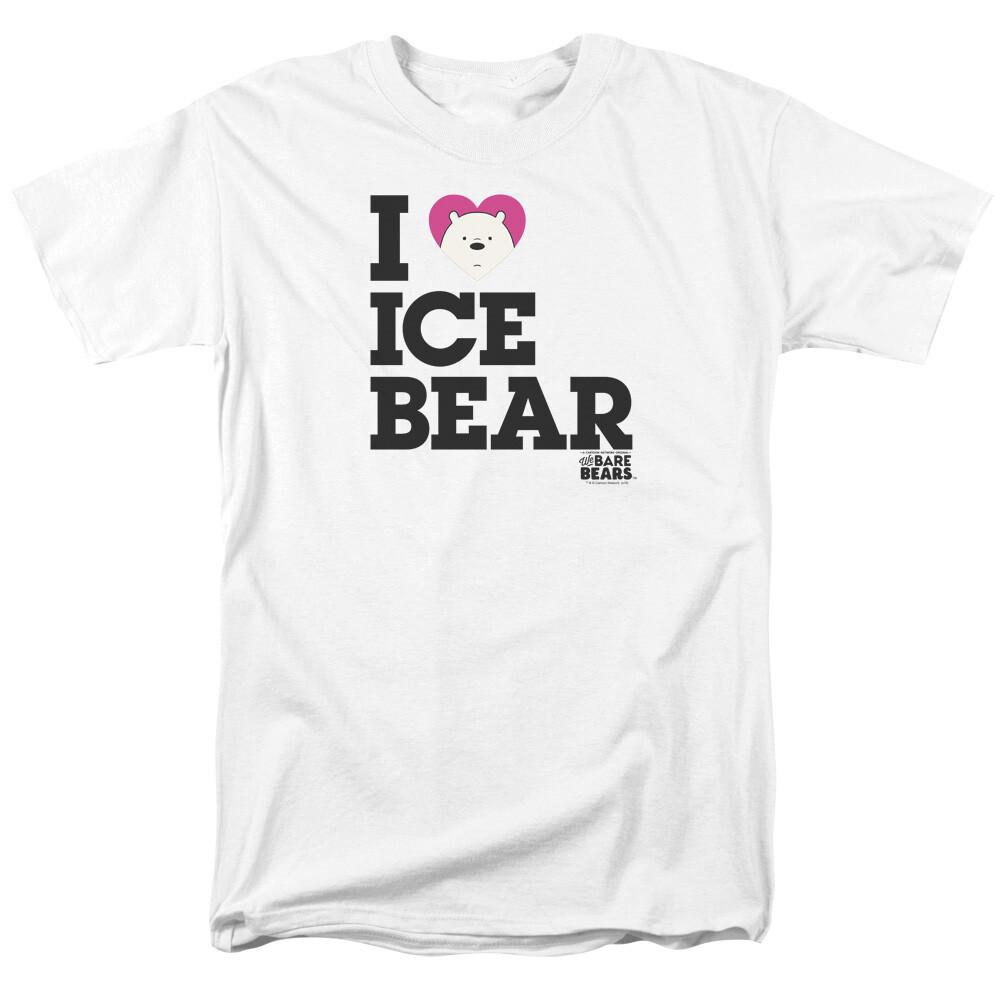 We Bare Bears Heart Ice T Shirt Mens Licensed Cartoon Merchandise White XXL