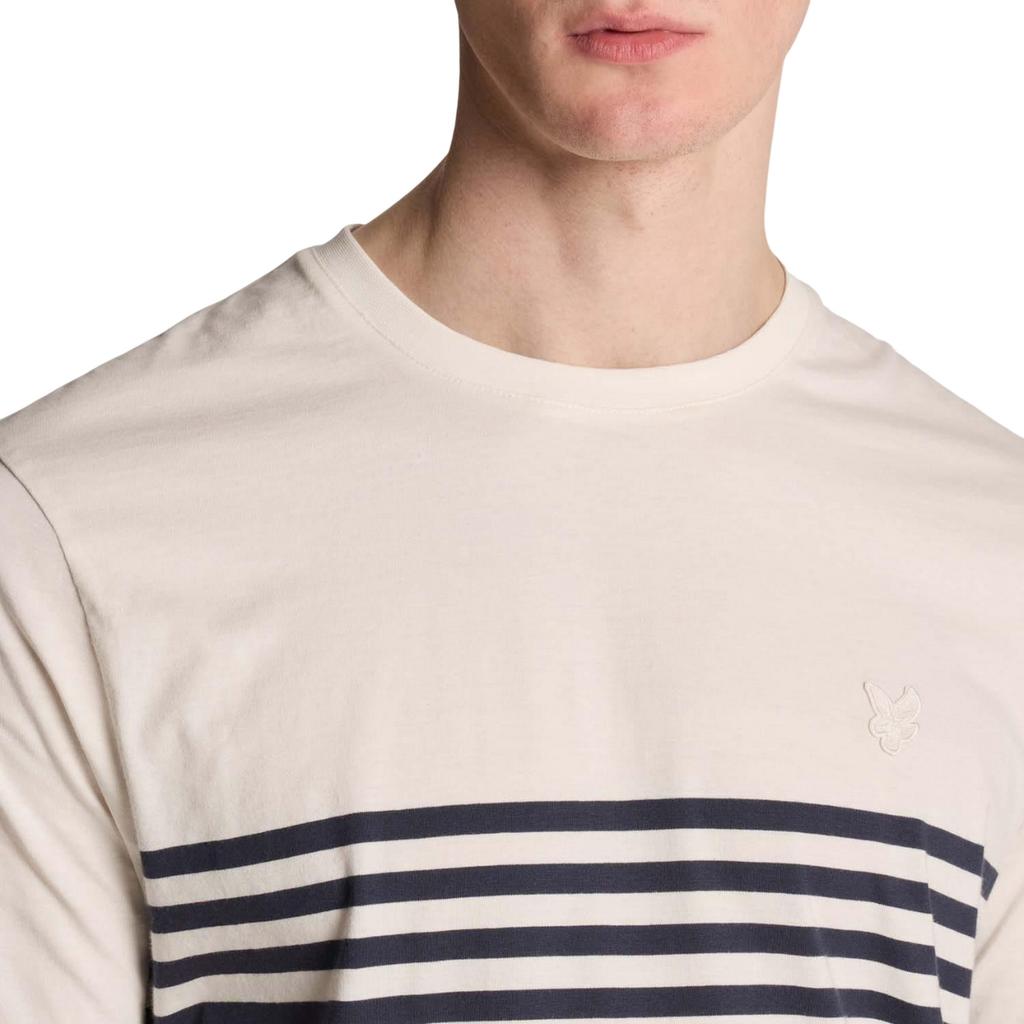 Lyle & Scott Mens Breton Stripe Linen Blend T-Shirt