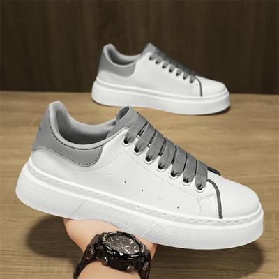 Chaussures de skate décontractées en cuir de couleur unie classiques tendance étudiant hip hop hip hop