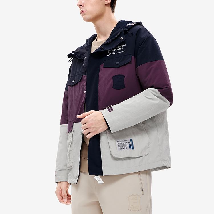 FILA X MIHARA FW22 Woven Hooded Two-Piece Jacket Men jackets Cactus-Gray Pink F11M243701F-LP