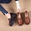 The First Layer of Cowhide Loafers Women's Autumn New Leather One-pedal Temperament Foam Platform Single Shoes Women's Muffin Women's Shoes