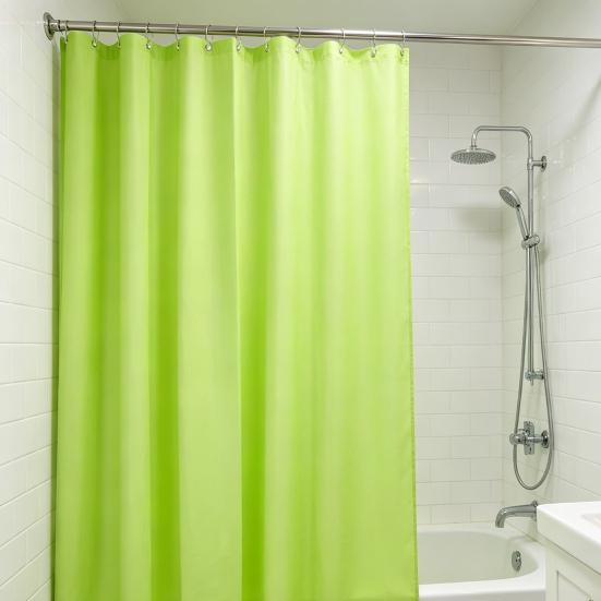 Plastic Shower Liner, Modern Solid Color Bathroom Curtain, Waterproof Shower Curtain with Metal Grommets for Bathroom Decor
