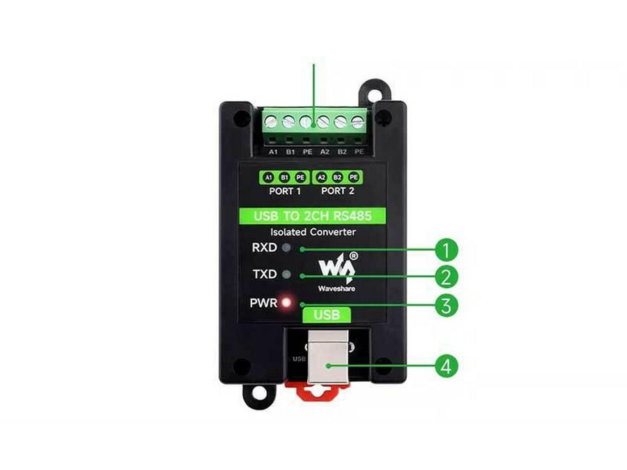 Industrial USB to Dual RS485 Isolation Converter with FT2232HL Chip