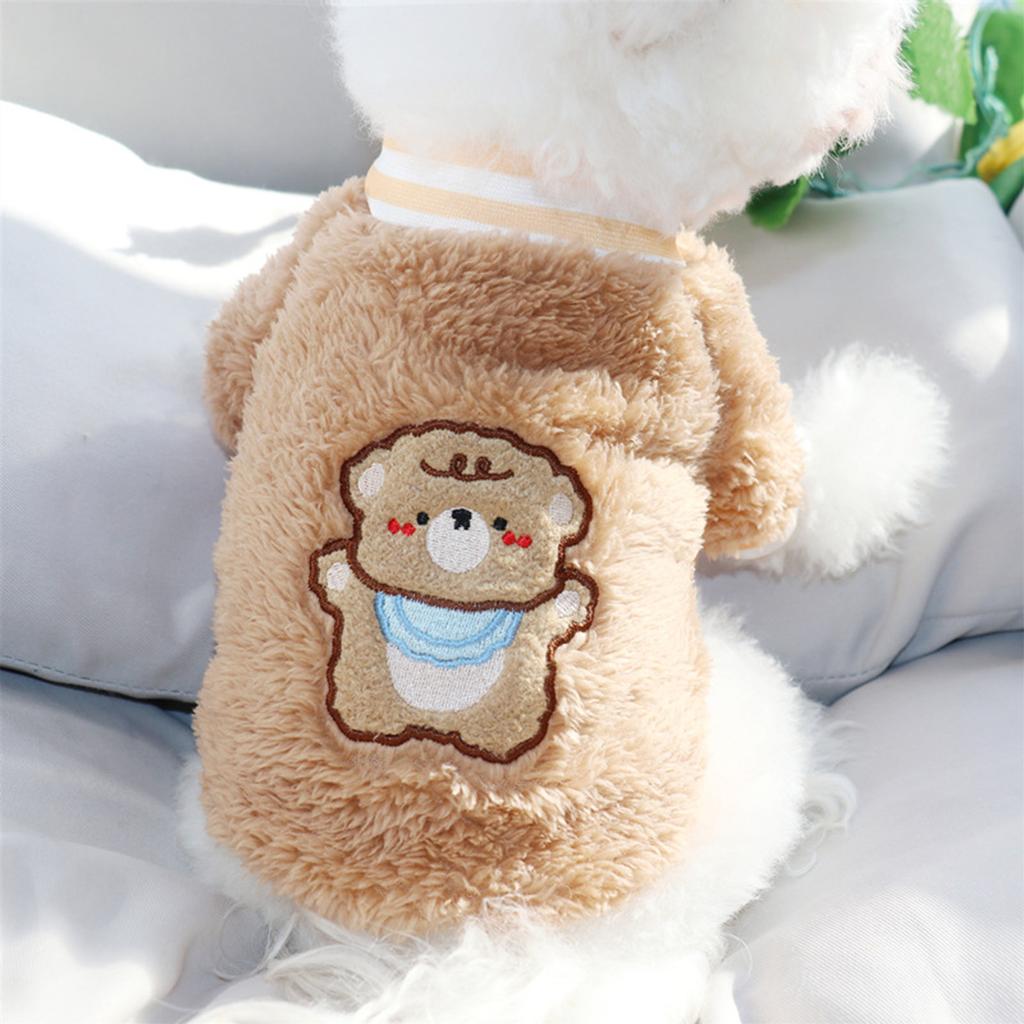 Warm Dog Shirt Soft Cute Fashionable Plush Puppy Pullover Clothes for Teddy Bichon Cat for Autumn