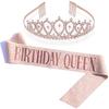 Set de Corona Brillante con Correa para el Hombro y Diadema para Niñas Cumpleañeras