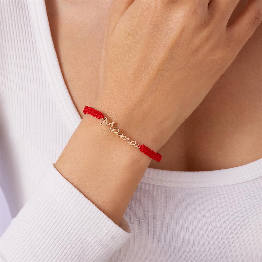Rope Bracelet MAMA Alphabet Woven Bracelet for Women Mother Day Jewelry Adjustable Mother Bracelet Expresses Love for Your Mom
