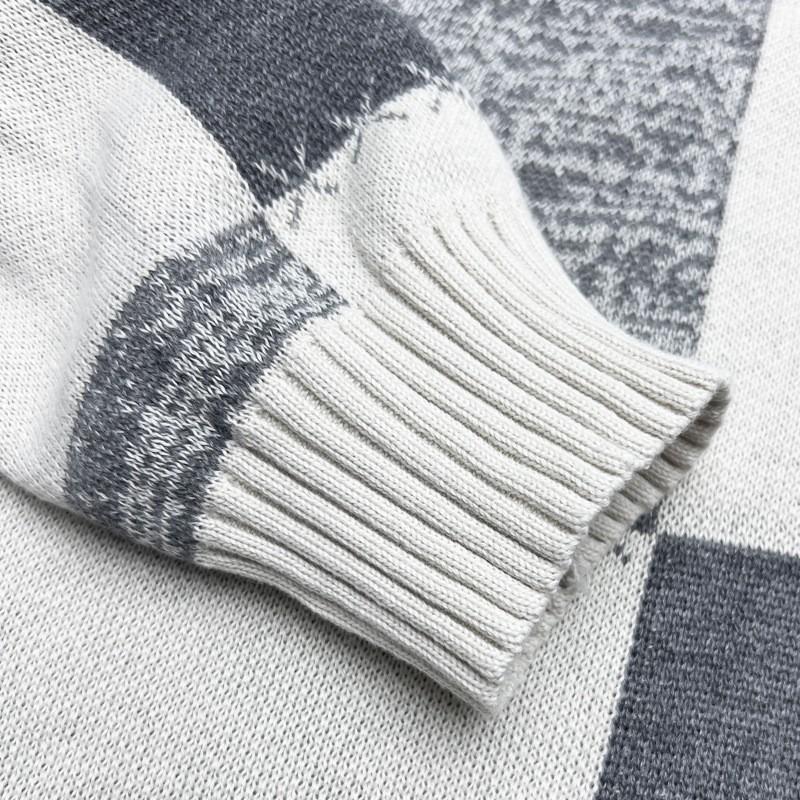 Men's Pullover Long Sleeve Knitted Autumn and Winter Casual Printed Hooded Sweater Top