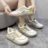 Spring Women's Vulcanized Shoes Sports Loafers Comfortable Walking Sneakers Ladies Thick Soled Lace-Up Smooth Casual Shoes