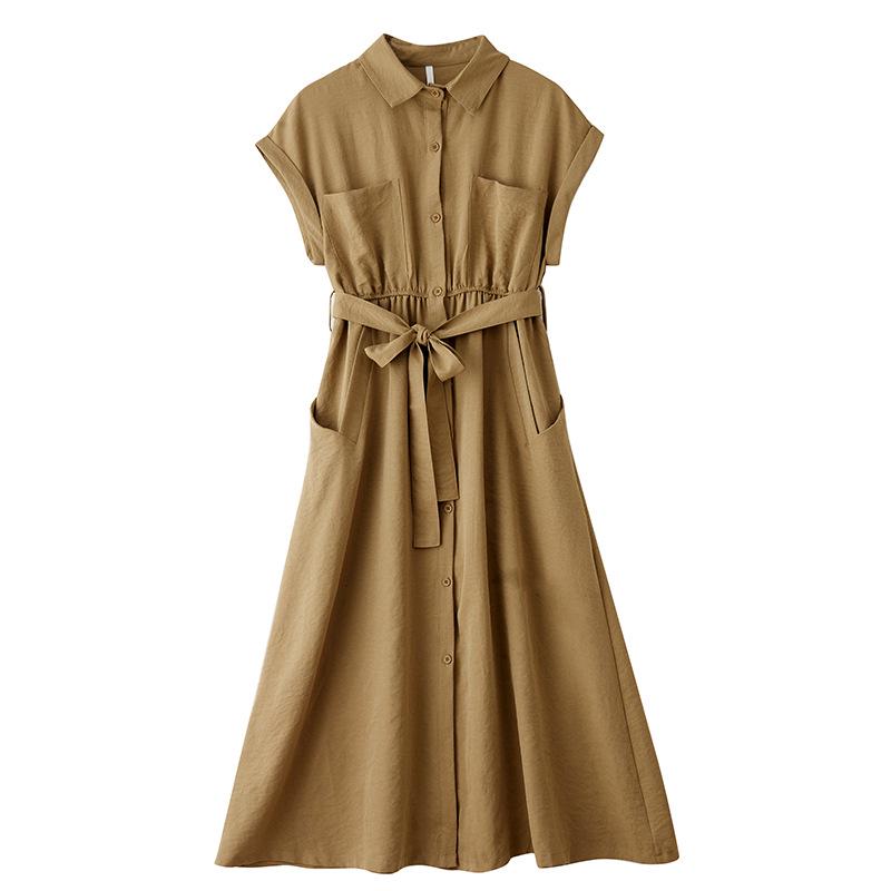 2025 Women's Summer Plus Size French Retro Loose Slimming Shirt Dress