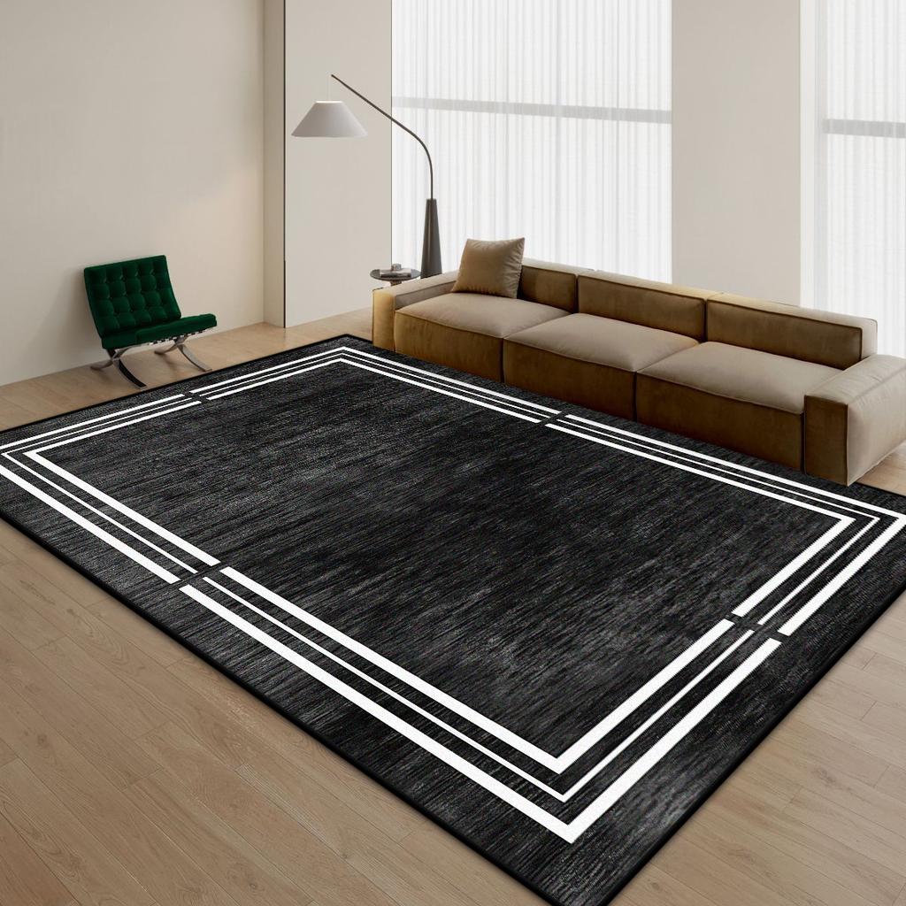 Chinese Style Stripe Living Room Carpet Minimalism Decoration Home Bedroom Bedside Non-slip Rug Easy Clean Washable Floor Mat