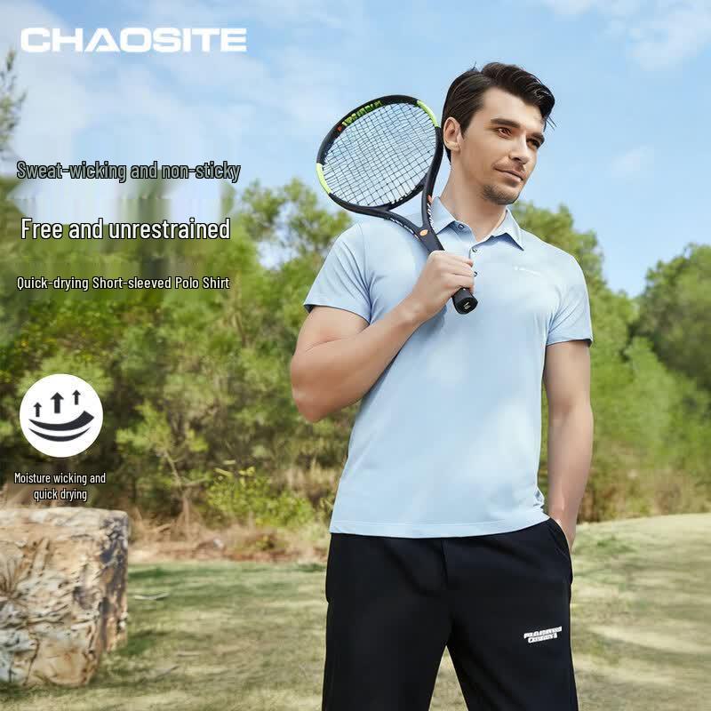 ChaoSite Men s Cooling Breathable Business Polo Shirt 2XL