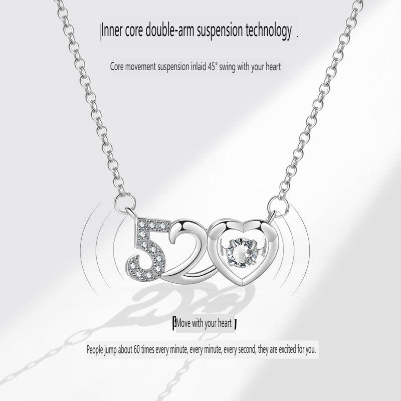 

Серебро 925 пробы, ожерелье 520 пробы, Я люблю твое бьющееся сердце, подарок на День матери, День святого Валентина