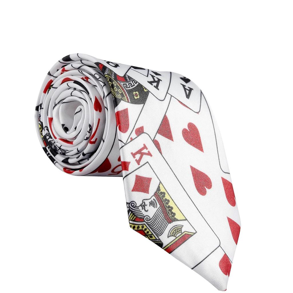 Mens Neck Tie Poker Playing Cards