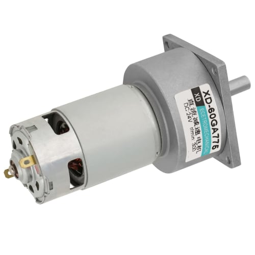 Hilitand DC12V/24V 35W Mini DC Gear Motor, Metal, Adjustable Speed, High Torque, CW/CCW, XD-60GA775 (24V, 300 rpm)
