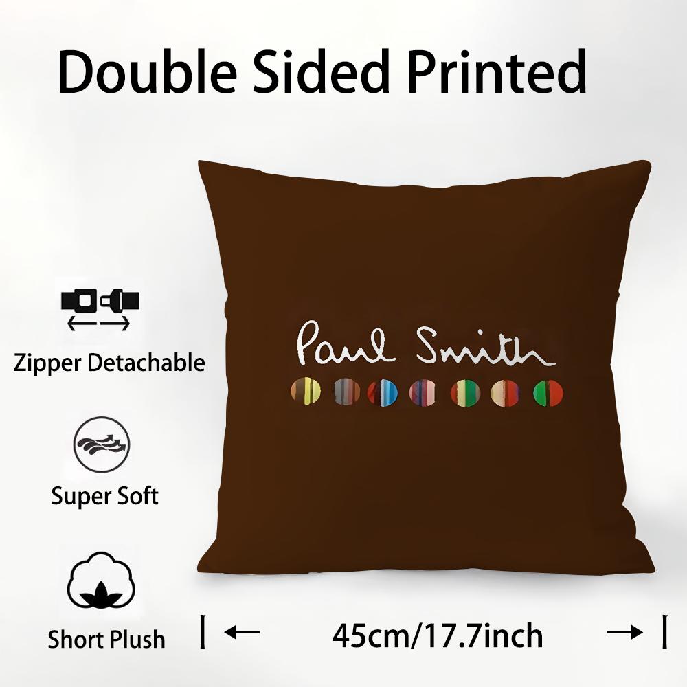 

S-Smith fashion P-Paul Pillow Case Plush Fabric Soft Double Sided Print Sofa Cushion Cover Throw Pillow Covers 16x16Inch