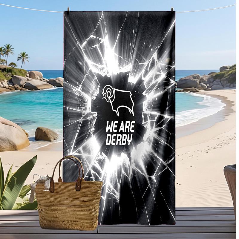Toalla de Playa con Estampado de Fútbol del Derby County, Toalla Grande Suave de Secado Rápido para Playa, Camping, Natación