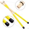 1 Pair Bamboo Drum Sticks, Wire Brushes With Storage Bag