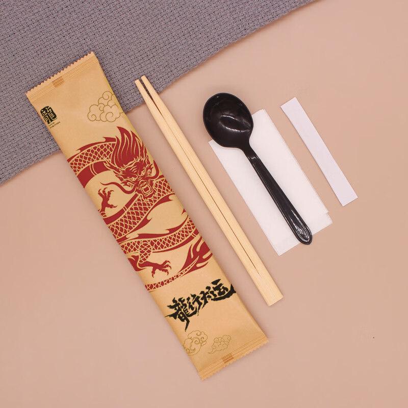 Disposable Bamboo Chopsticks & Spoon Cutlery Set