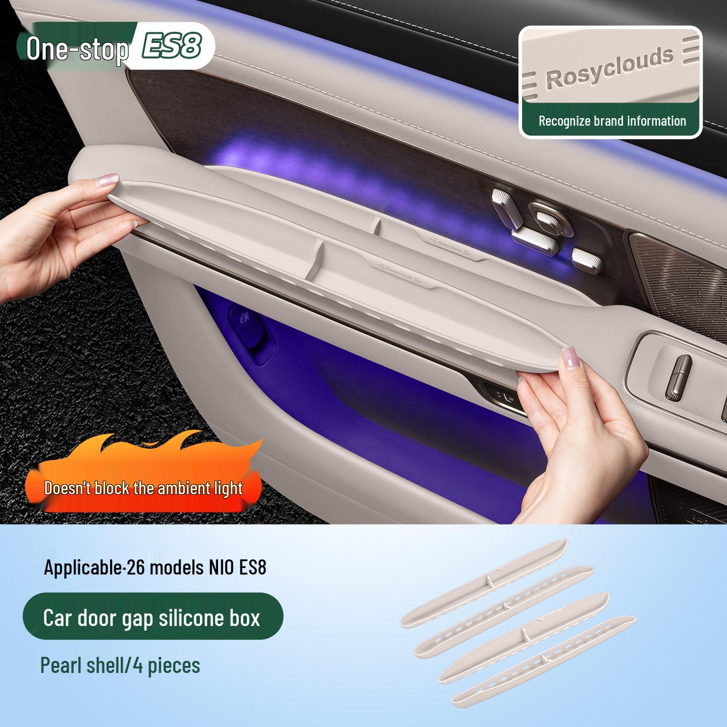 NIO ES8 Car Door Gap Silicone Organizer - Compatible with 26 Models