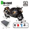 1/6 Suzuki Hayabusa Cool Alloy Motorcycle Model, Cool Sound and Light, Exhaust Pipe Sprayable, The Best Collection for Motorcycle Enthusiasts