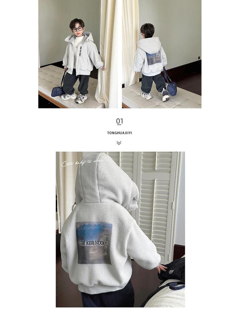 Märchenhafte Erinnerung Jungen Wintermantel 2025: Modischer flauschiger verdickter warmer Pullover für Jungen für Herbst/Winter.