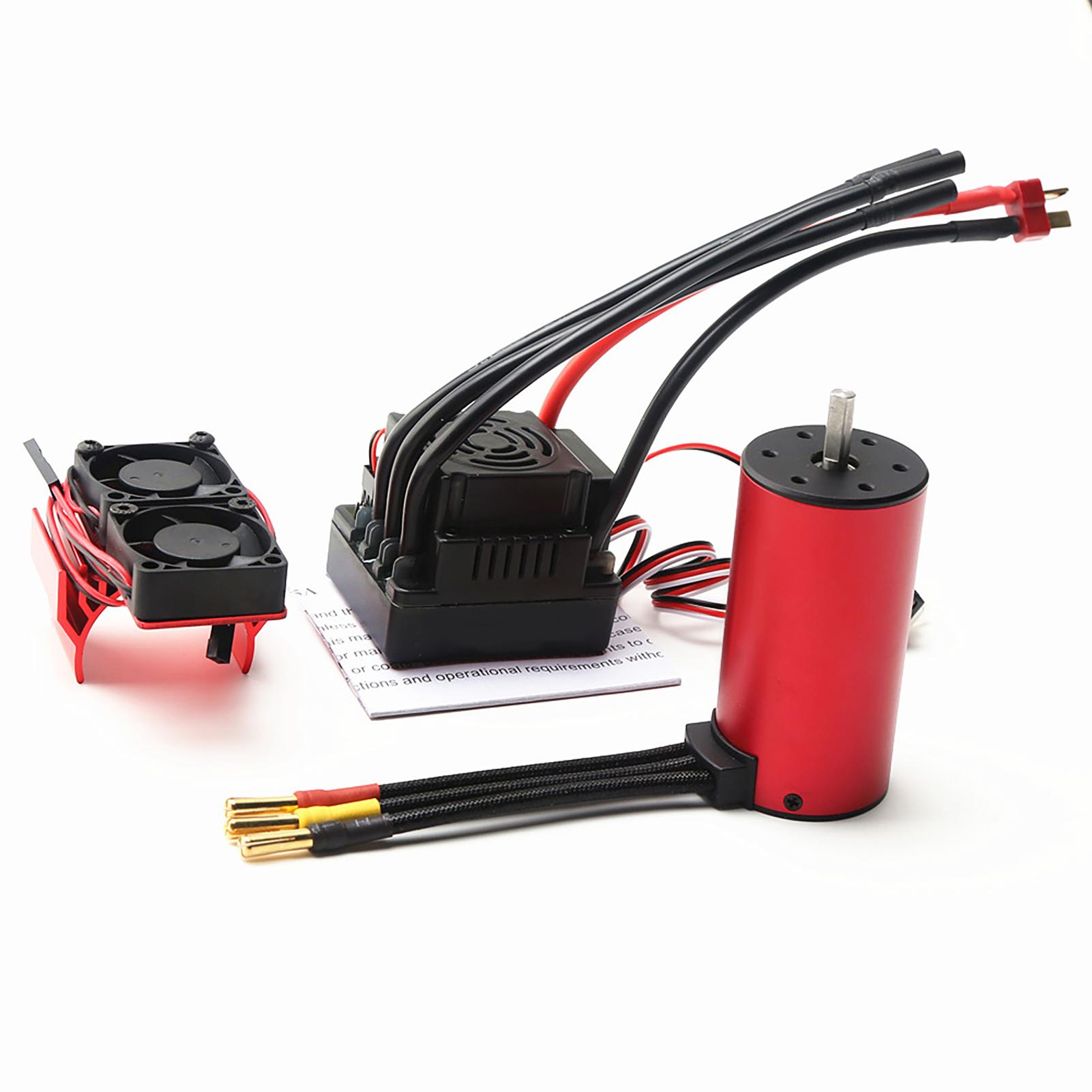 

S3670 2150KV Brushless Motor Sensorless Waterproof Motor and 120A Brushless ESC T Plug Heat Sink Replacement for HSP різнокольоровий