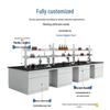 Steel & Wood Lab Side Bench with High Load-Bearing Sink - Student Experiment Desk