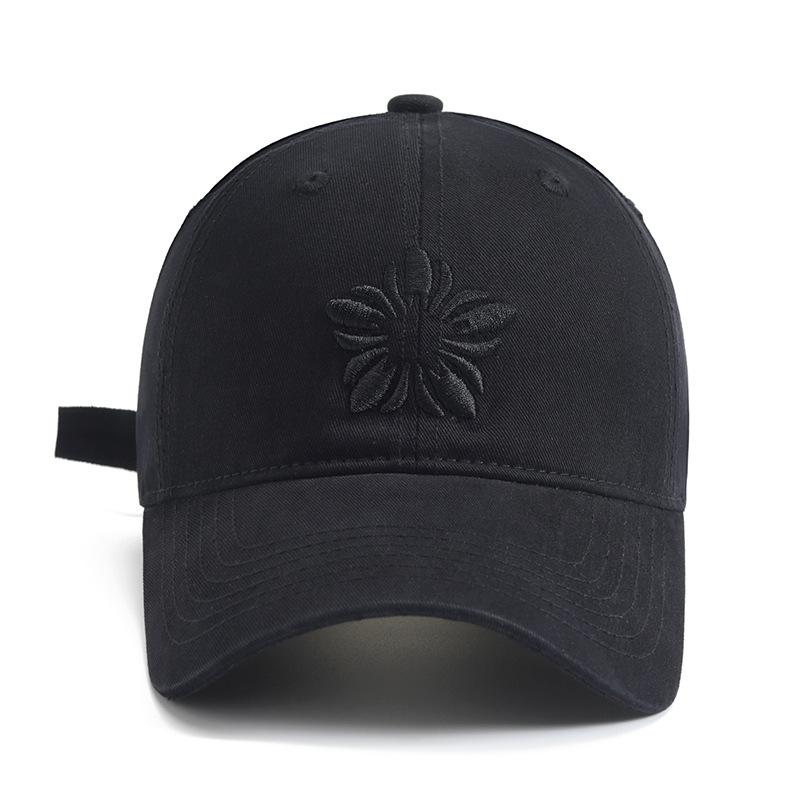 

Jang Won-young s Korean-style Edelweiss Embroidered Baseball Cap for Men and Women, Spring/Summer, Large Head Circumference, Face Slimming, Soft Top Adjustable чёрный