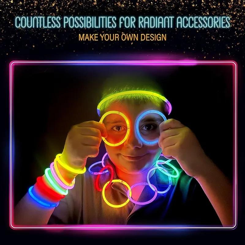 Bețișoare strălucitoare colorate, luminoase, fluorescență, care strălucesc în întuneric, bricolaj, colier, brățară, glumă pentru decorarea petrecerii de nuntă