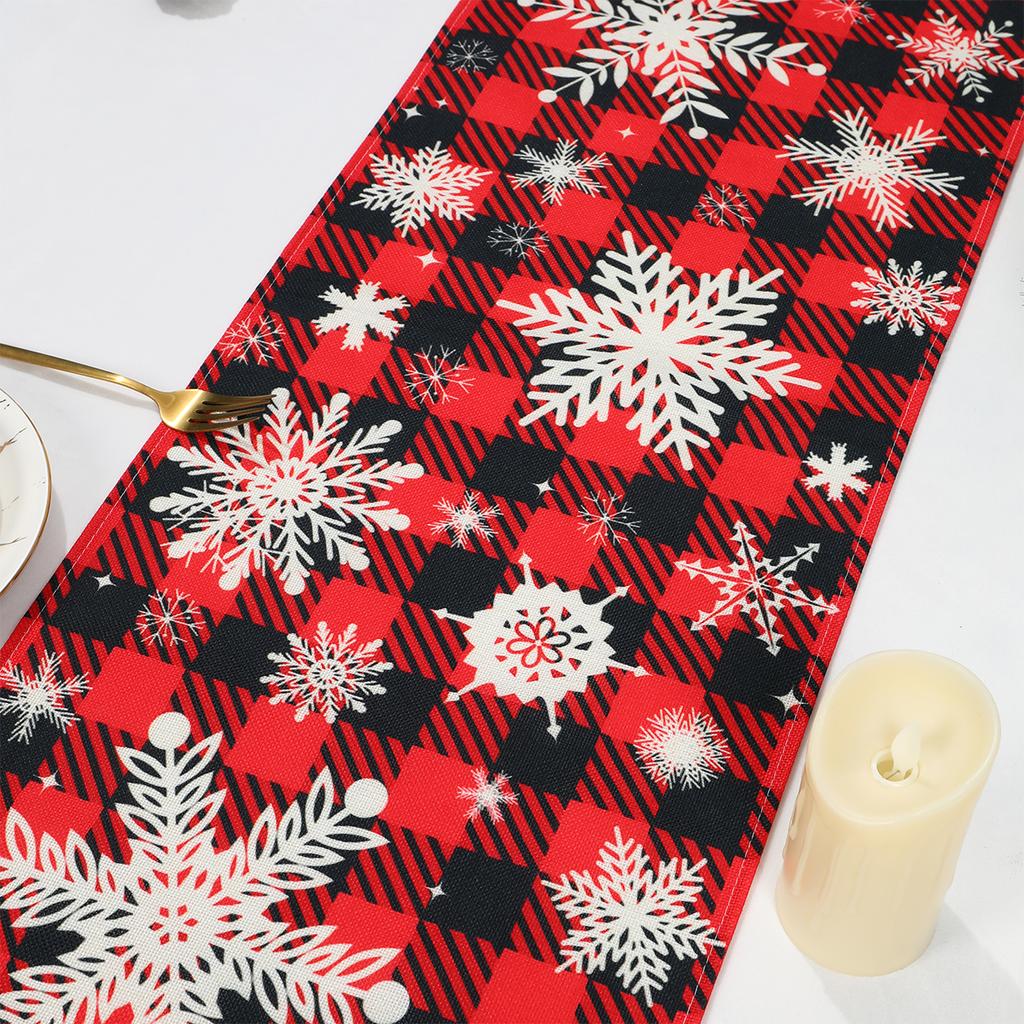 Christmas Linen Table Runner Merry Cristmas Decoration for Home 2024 Xmas Party Decor Ornament Navidad Natal Happy New Year 2025