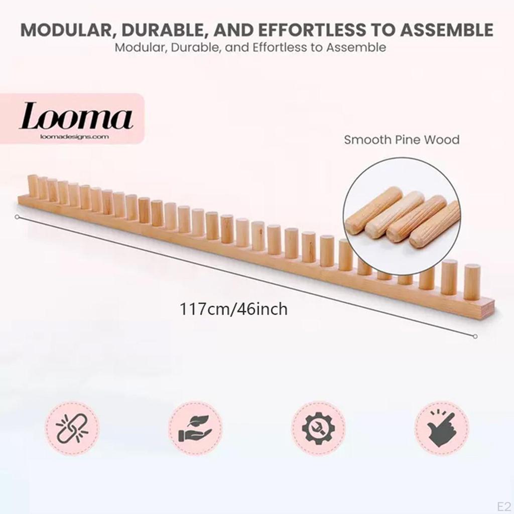 Große Strickdecke Webstuhl mit Stiften Tragbarer Holzrahmen Handbrett zum Häkeln