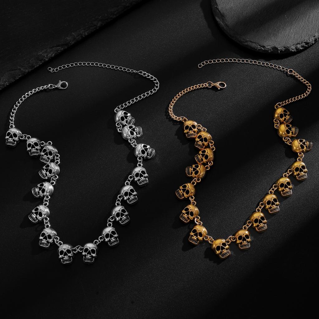 Men's Punk Skull Bracelet – Vintage Metal Biker Chain, Trendy Gothic Jewelry, Cool Cross-Border Hot-Selling Accessories