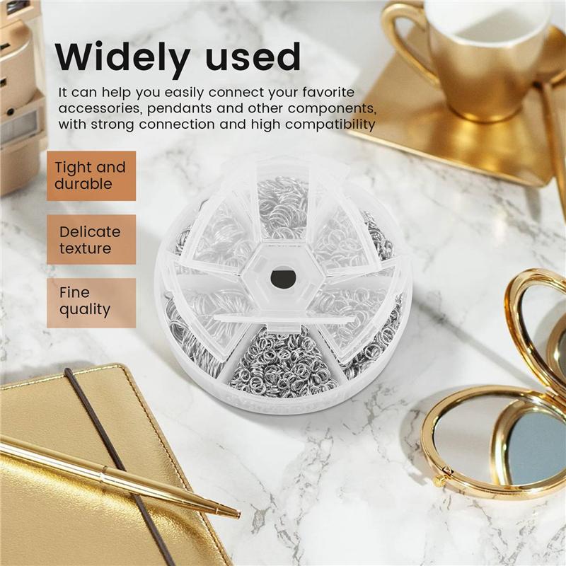2025 Trend 1390Pcs O Ring Connectors Metal Open Jump Rings Set Metal Jump Rings For Jewelry Making Connectors
