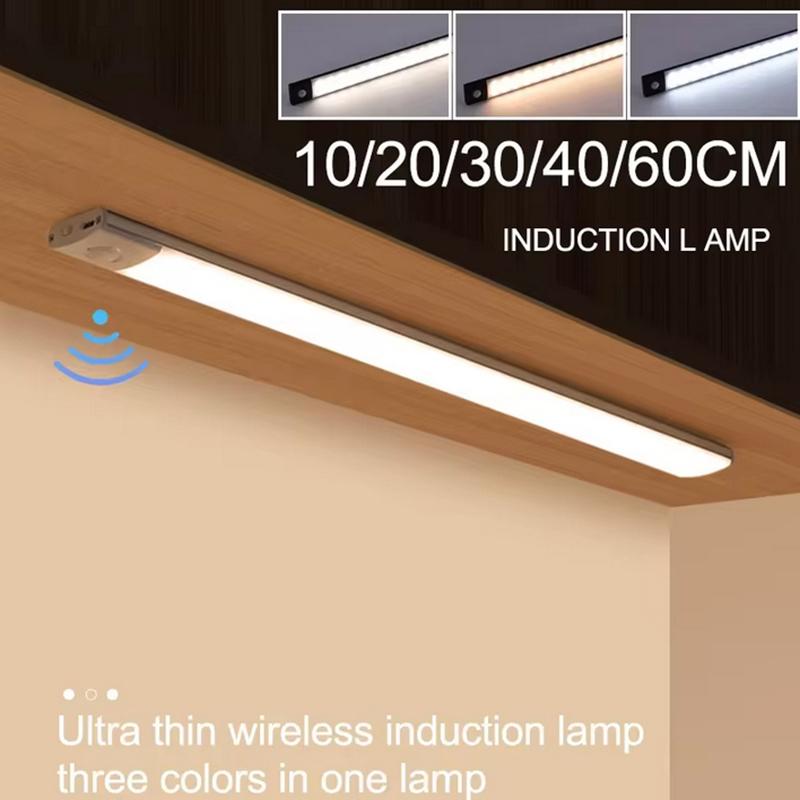 1Pc Wireless Rechargeable Led Motion Sensor Cabinet Light - Ideal For Closet, Kitchen, Wardrobe, Stairs - Battery Operated Night