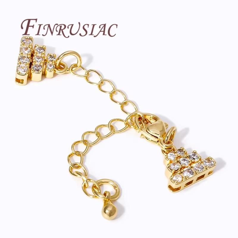 2 Sizes 18K Gold Plated Lobster Clasp with Extension Chain Connector For Jewelry Making,DIY Multi-row Pearl Necklace Accessories