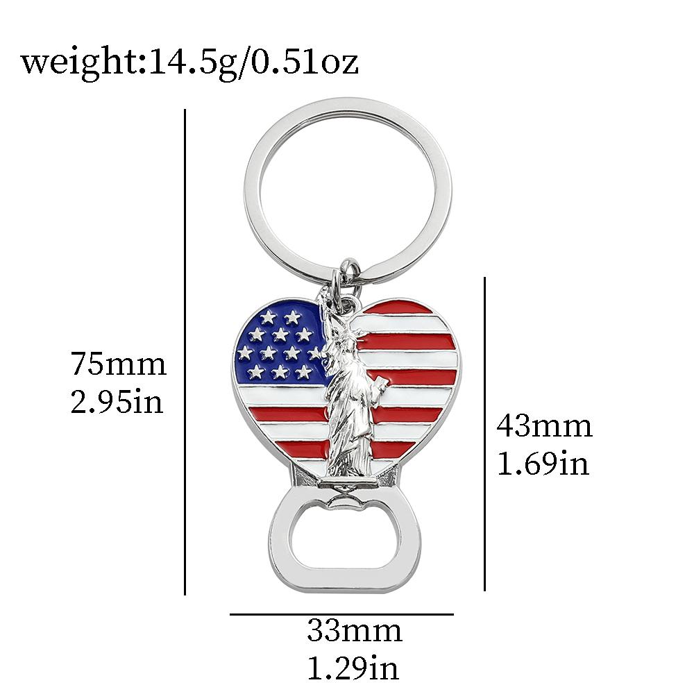 USA Flag Bottle Opener Keychains Creative American Flag Metal Enamel Pendant Keyrings for Women Men Fashion Jewelry Friends Gift