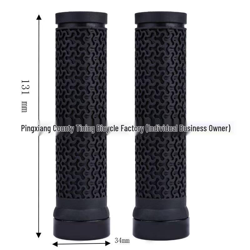 Anti-Slip Rubber Handlebar Grips for Mountain Bikes - Single-Sided Aluminum Lock-On