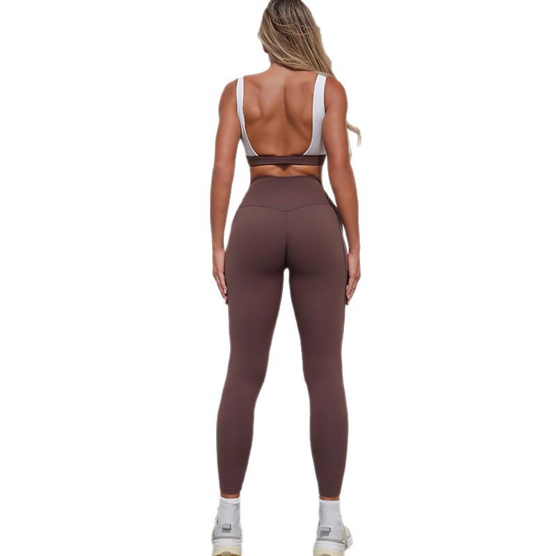 Cross-Border High-Waist Yoga Set: Quick-Dry Sports Bra & Long Pants