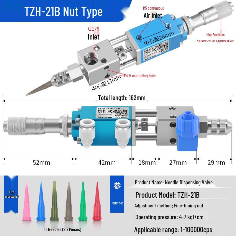 Pneumatic Dispensing Machine for UV Glue and Silicone with Pin-Type Valve and Back-Suction Spray Gun