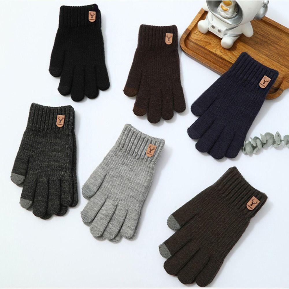 Thick Knitted Gloves Soft Men Mittens Cute Winter Gloves  Girls