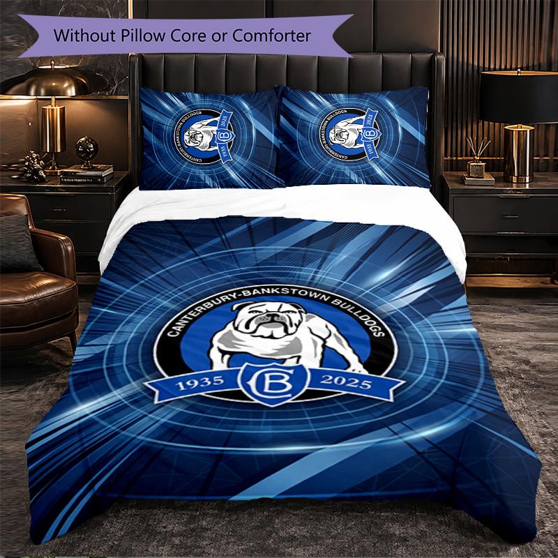 Canterbury-Bankstown Bulldogs Pattern Microfiber 3Pcs Bedding Set Decor Duvet Cover Set For Bedroom Home Use