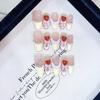 Pure Hand-made Pinching Technology New Style Zhizhimeiberry Hand-painted Three-dimensional Strawberry Cat Eye Nail Art Patch