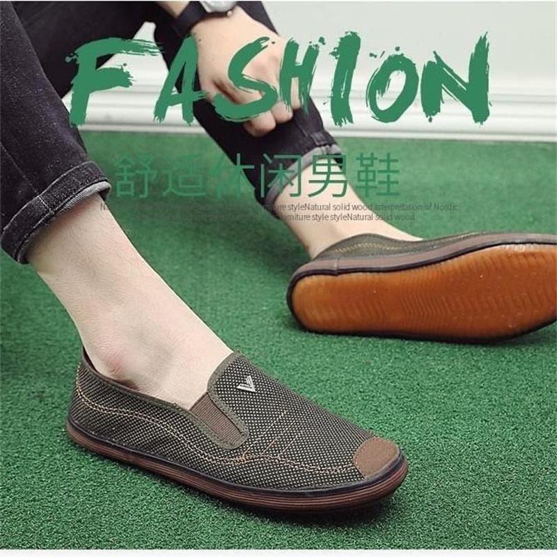 

Spring and Autumn Rubber Sole Men s Shoes Working Shoes Lazy Cloth Shoes Breathable and Non-slip Men s Single Shoes Middle-aged and elderly 38